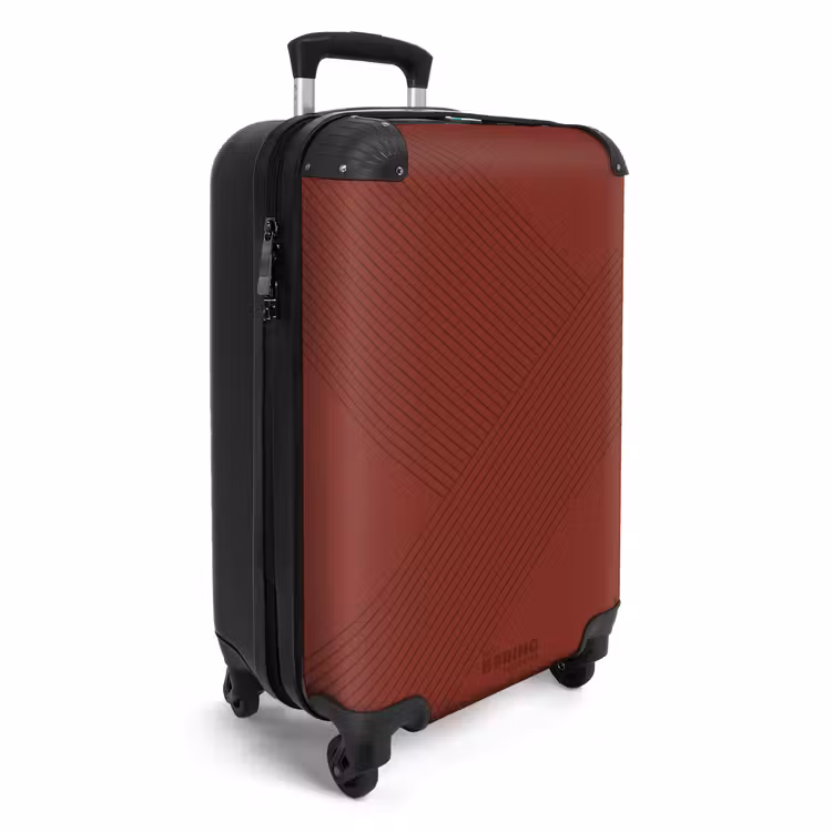 Valise - Minimal - Lignes entrecroisées sur fond rouge foncé — 2