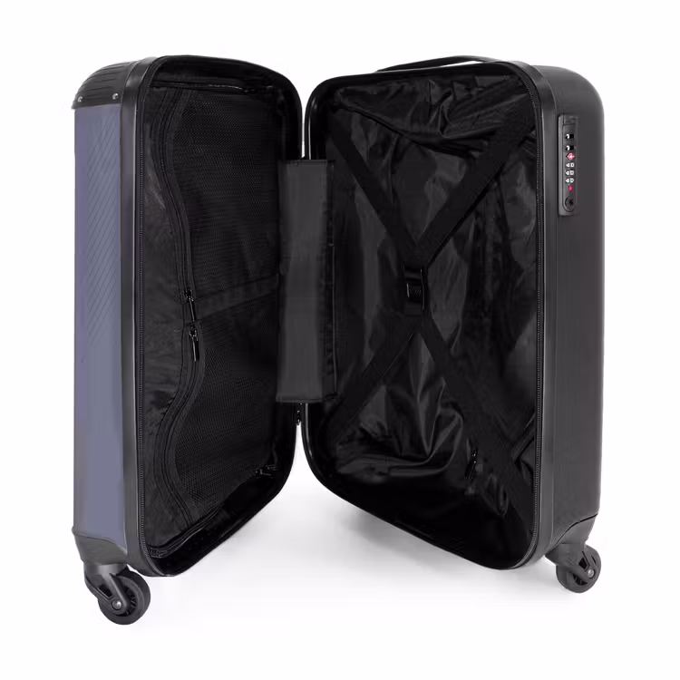 Valise - Minimal - Lignes entrecroisées sur fond gris ardoise — 4