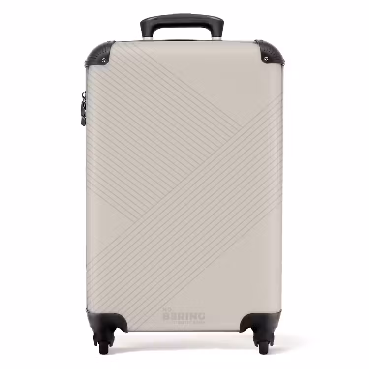Valise - Minimal - Lignes entrecroisées sur fond taupe clair — 1