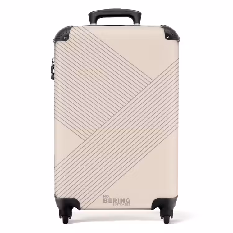 Valise - Minimal - Lignes qui se croisent sur du sable clair — 1