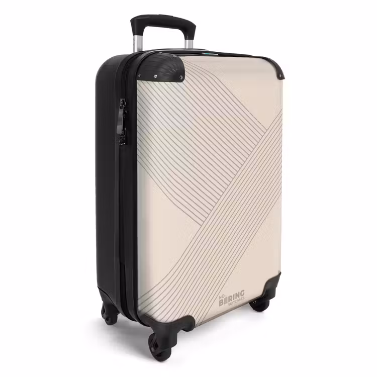 Valise - Minimal - Lignes qui se croisent sur du sable clair — 2