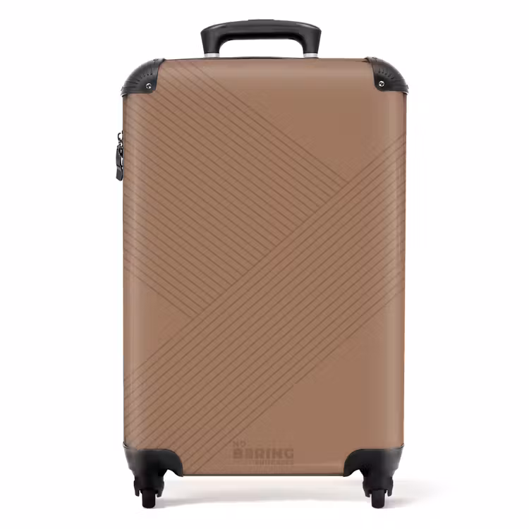 Valise - Minimal - Lignes entrecroisées sur fond brun moka — 1