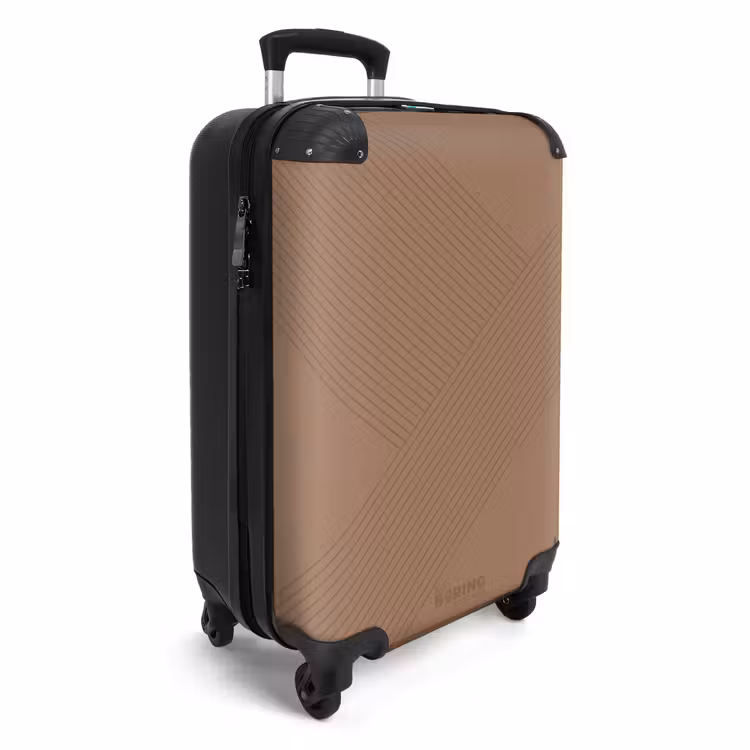 Valise - Minimal - Lignes entrecroisées sur fond brun moka — 2