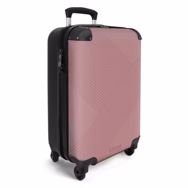 Valise - Minimal - Lignes entrecroisées sur fond rose poudré — 2