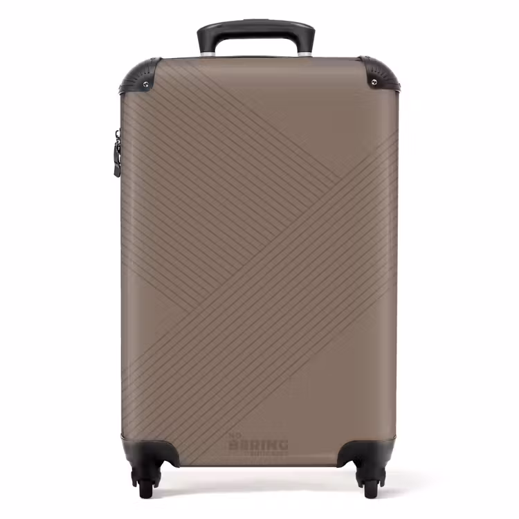 Valise - Minimal - Lignes entrecroisées sur fond taupe — 1