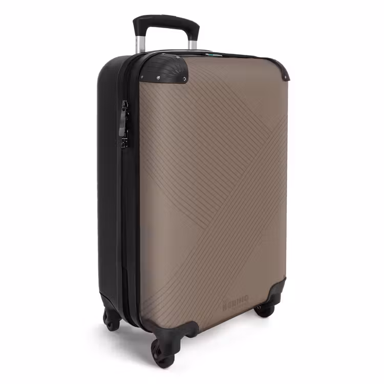 Valise - Minimal - Lignes entrecroisées sur fond taupe — 2
