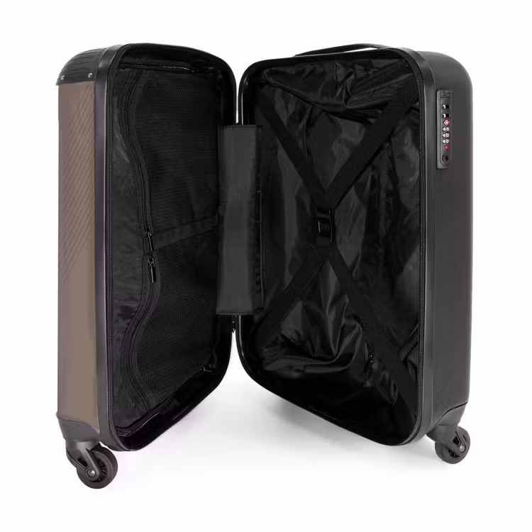 Valise - Minimal - Lignes entrecroisées sur fond taupe — 4