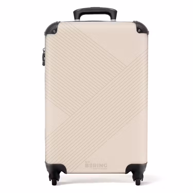 Valise - Minimal - Lignes entrecroisées sur fond beige chaud — 1