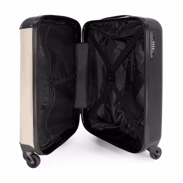 Valise - Minimal - Lignes entrecroisées sur fond beige chaud — 4