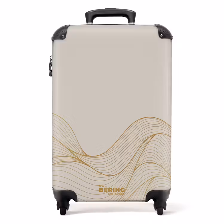 Valise - Minimal - Beige clair avec rayures dorées — 1