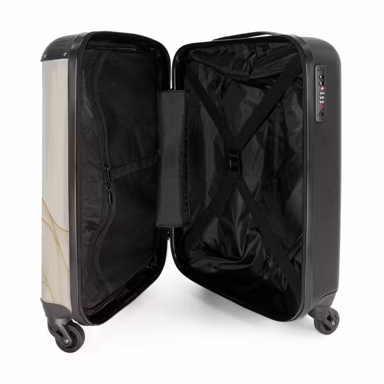 Valise - Minimal - Beige clair avec rayures dorées — 4
