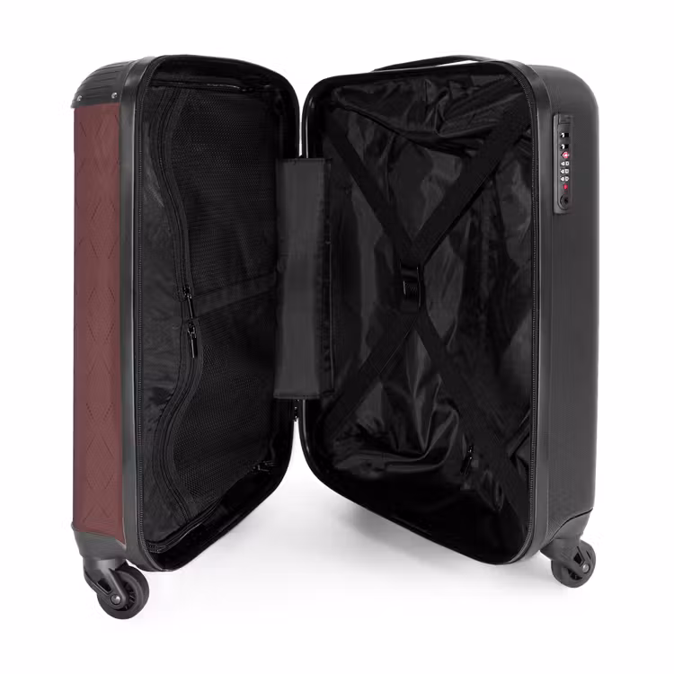 Valise - Minimal - Motifs subtils Marron foncé — 4