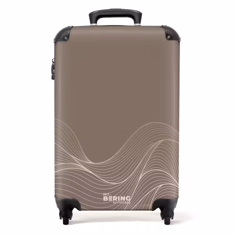 Valise - Minimal - Taupe avec vagues — 1