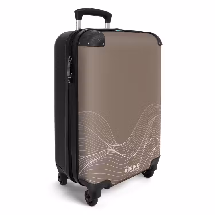 Valise - Minimal - Taupe avec vagues — 2