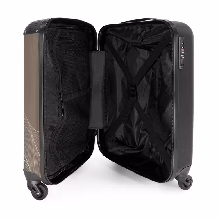 Valise - Minimal - Taupe avec vagues — 4