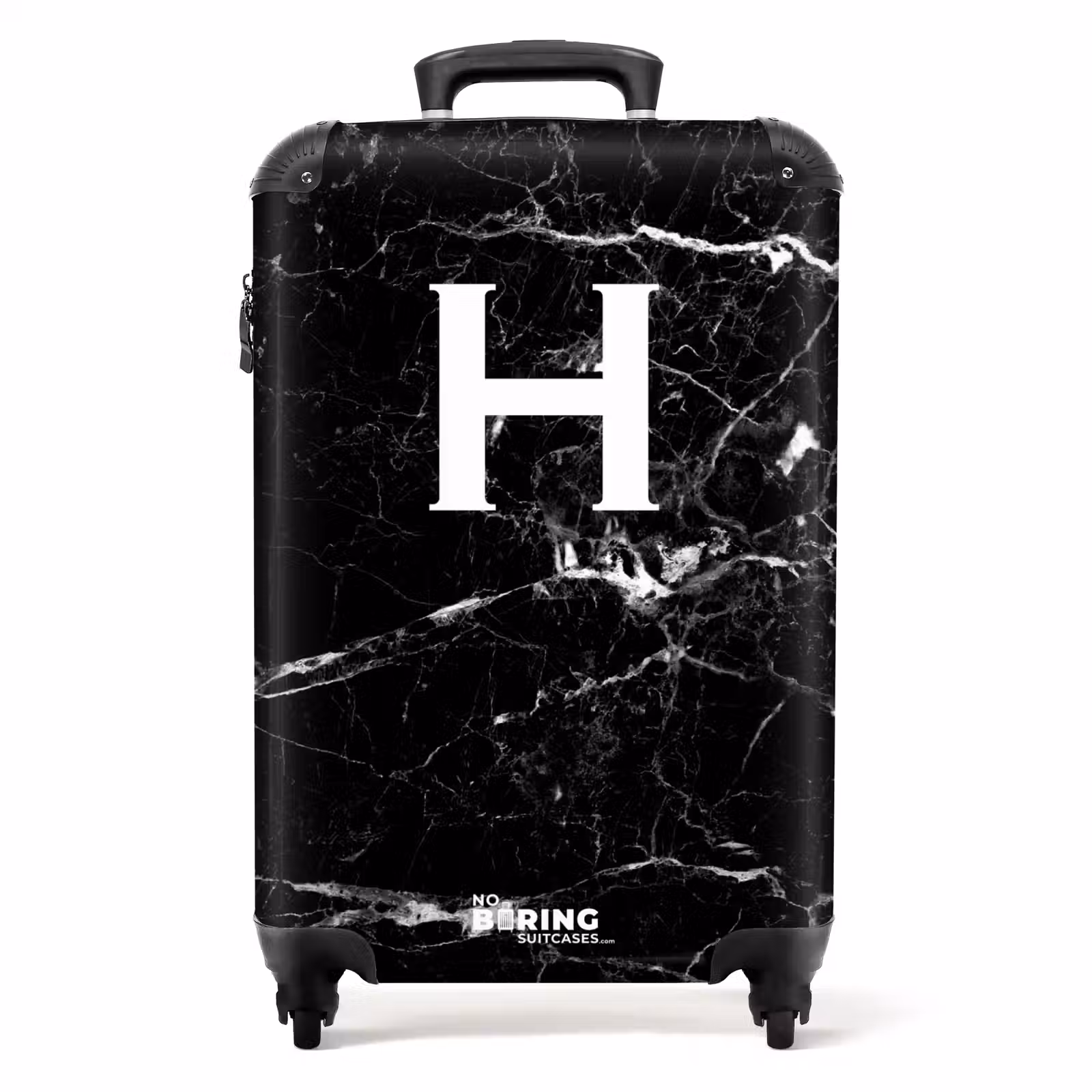 Valise - Aspect marbré - Lettre H - Noir — 1