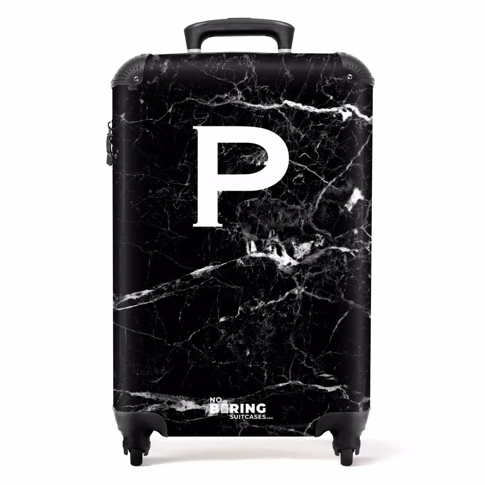 Valise - Impression marbrée - Lettre P - Noir — 1