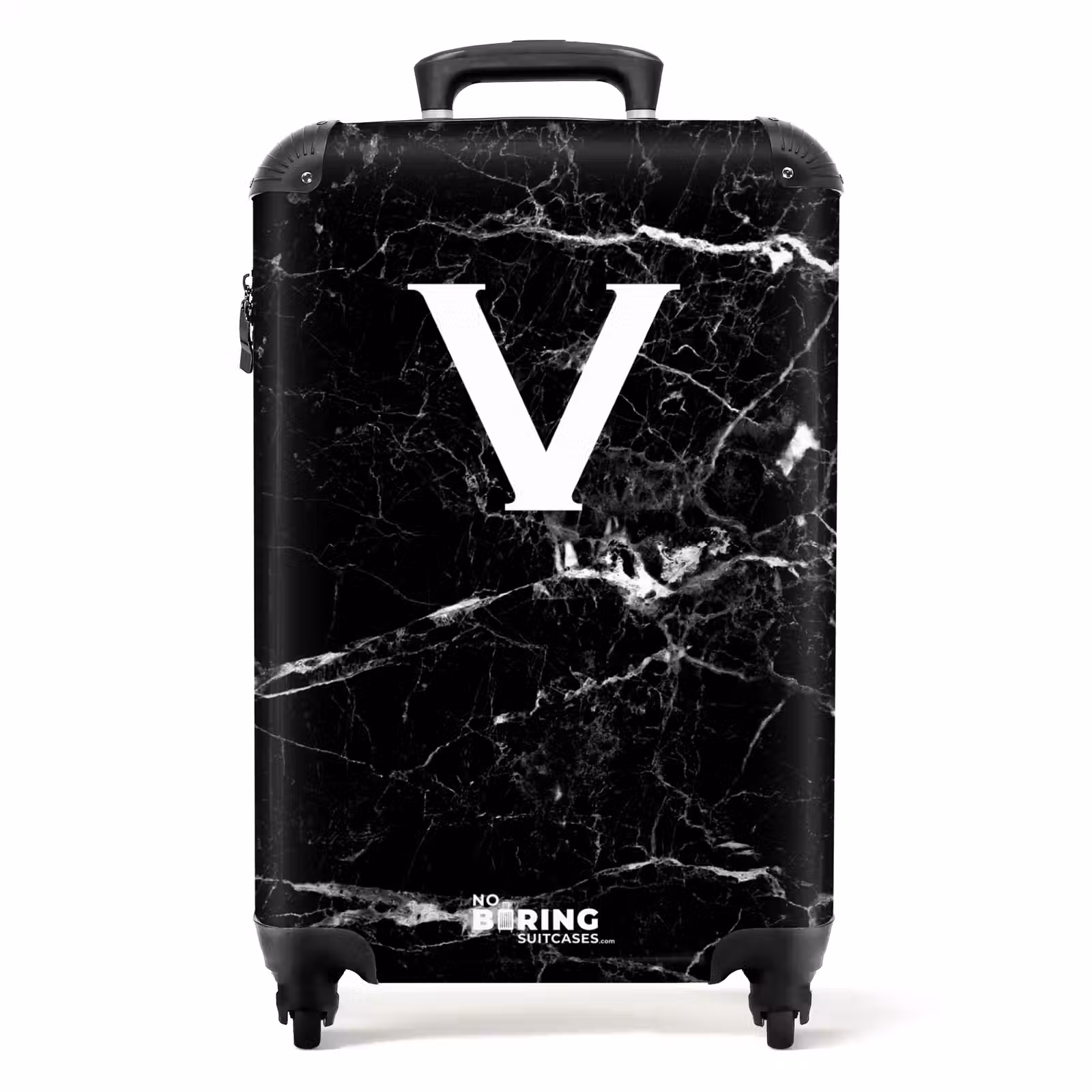Valise - Impression marbrée - Noir - Lettre V — 1