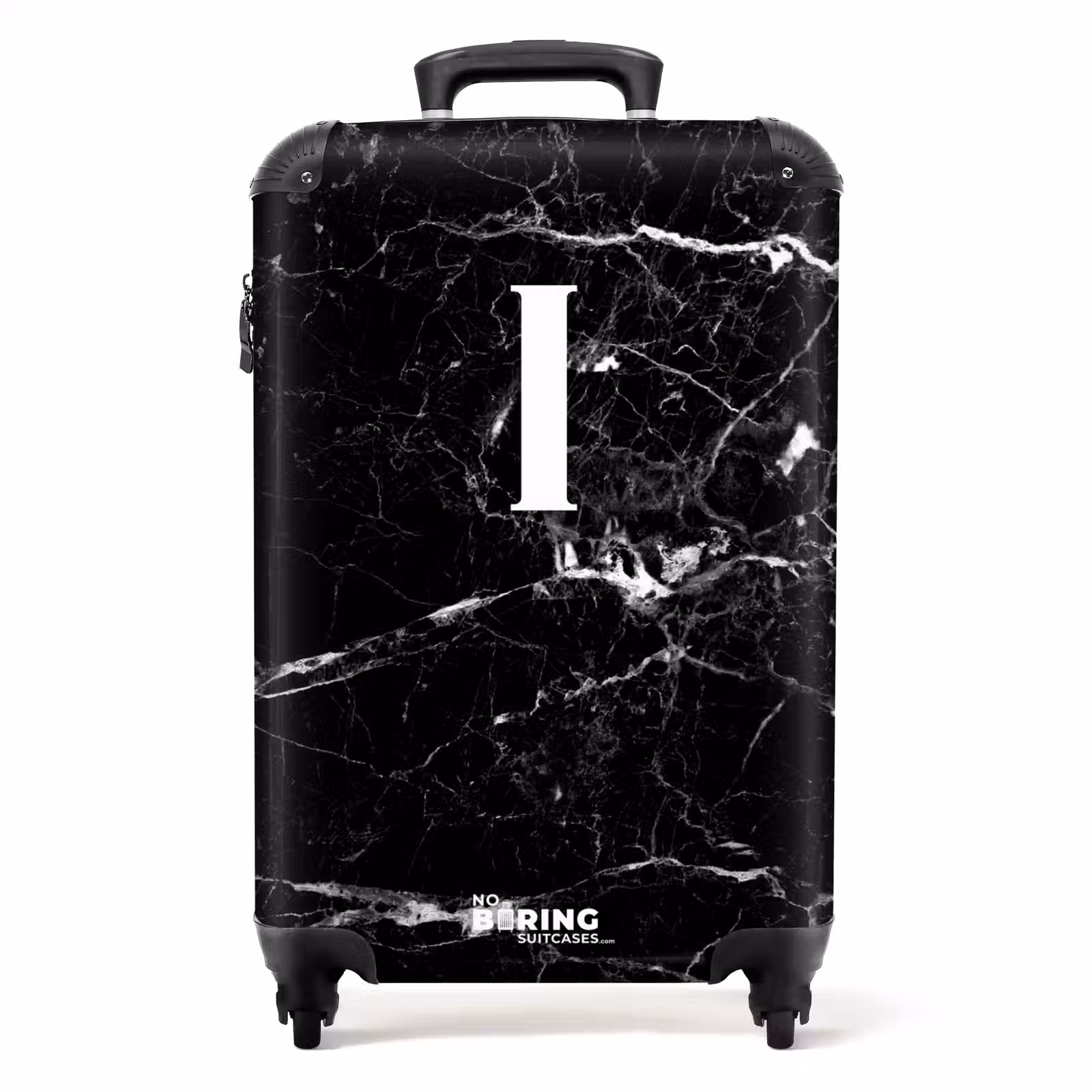 Valise - Marbre - Lettre I - aspect marbre - noir — 1
