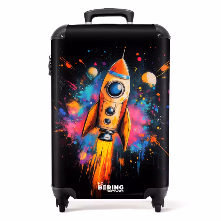 Valise - Fusée dans l'espace avec graffiti — 1