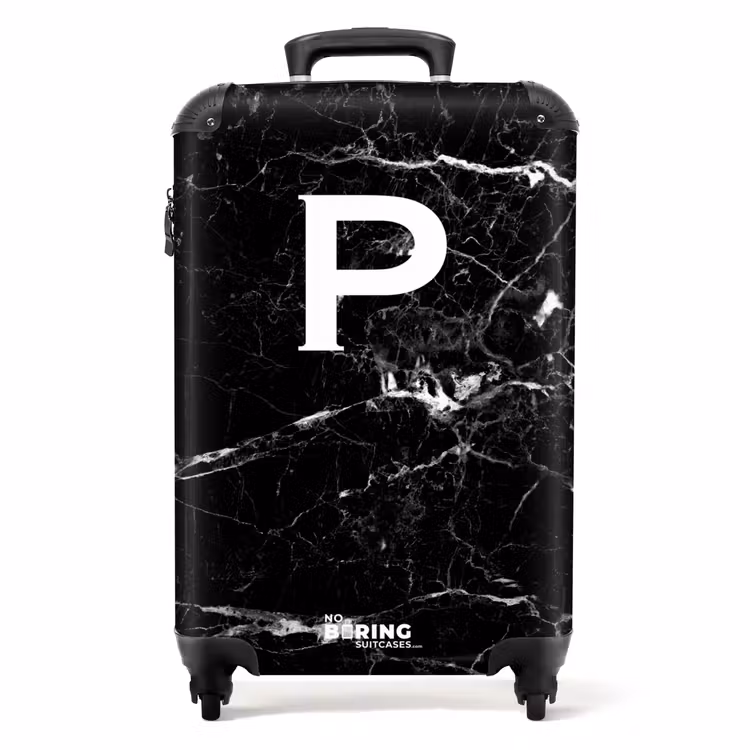 Valise - Impression marbrée - Lettre P - Noir — 1
