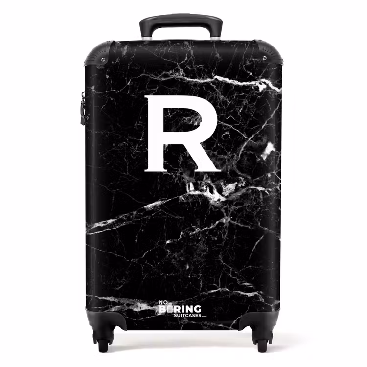 Valise - Impression marbrée - Lettre R - Noir — 1