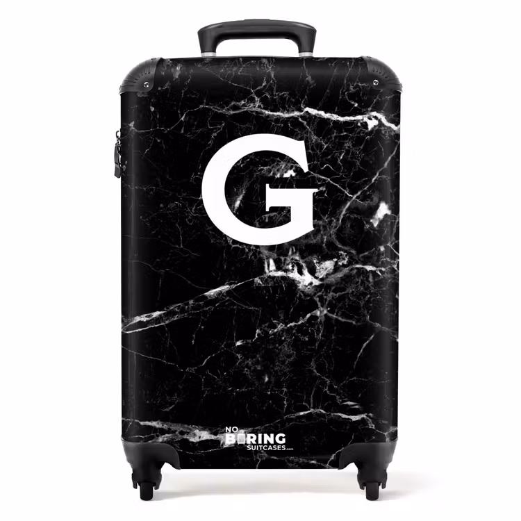 Valise - Impression marbrée - Noir - Lettre G — 1