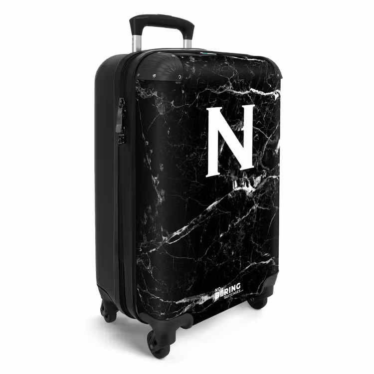 Valise - Lettre N - Marbre - Noir - Impression marbre — 2