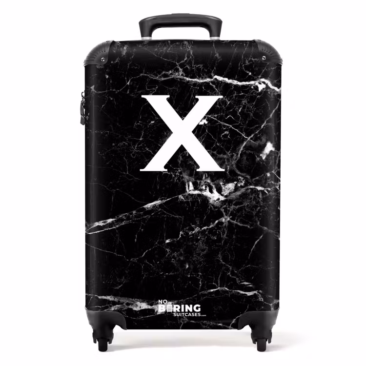 Valise - Lettre X - Marbre - Noir - Aspect marbre — 1