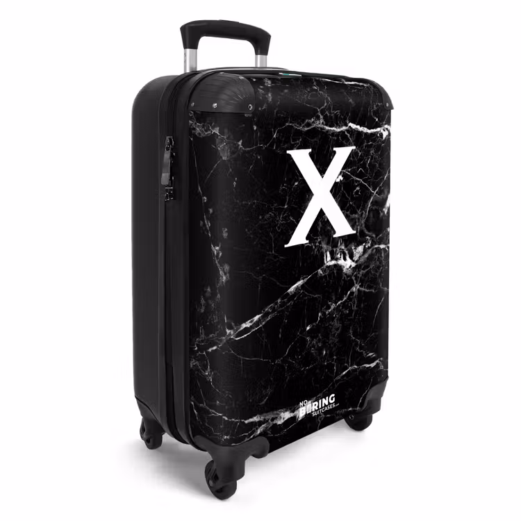 Valise - Lettre X - Marbre - Noir - Aspect marbre — 2