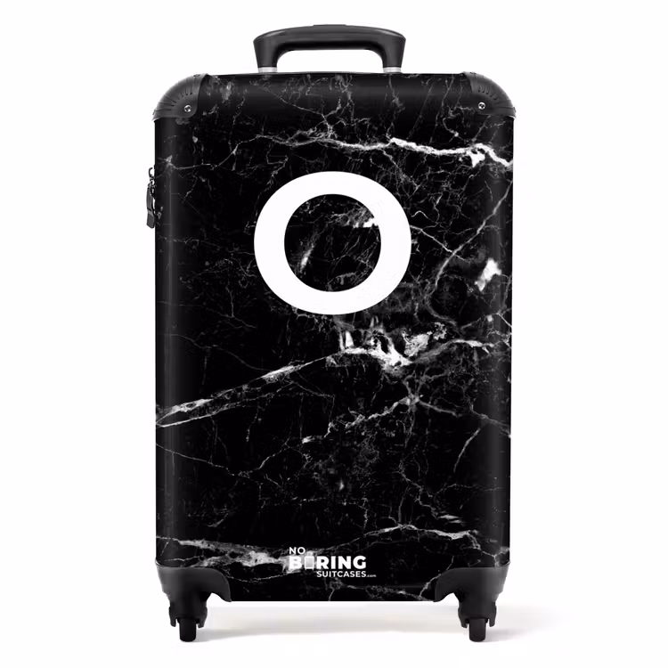 Valise - Marbre - Lettre O - Noir - Luxe — 1