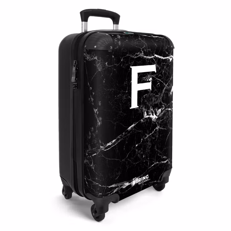 Valise - Marbre - Noir - Lettre F — 2