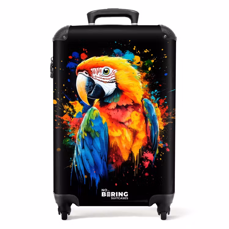 Valise - Perroquet coloré avec graffiti — 1