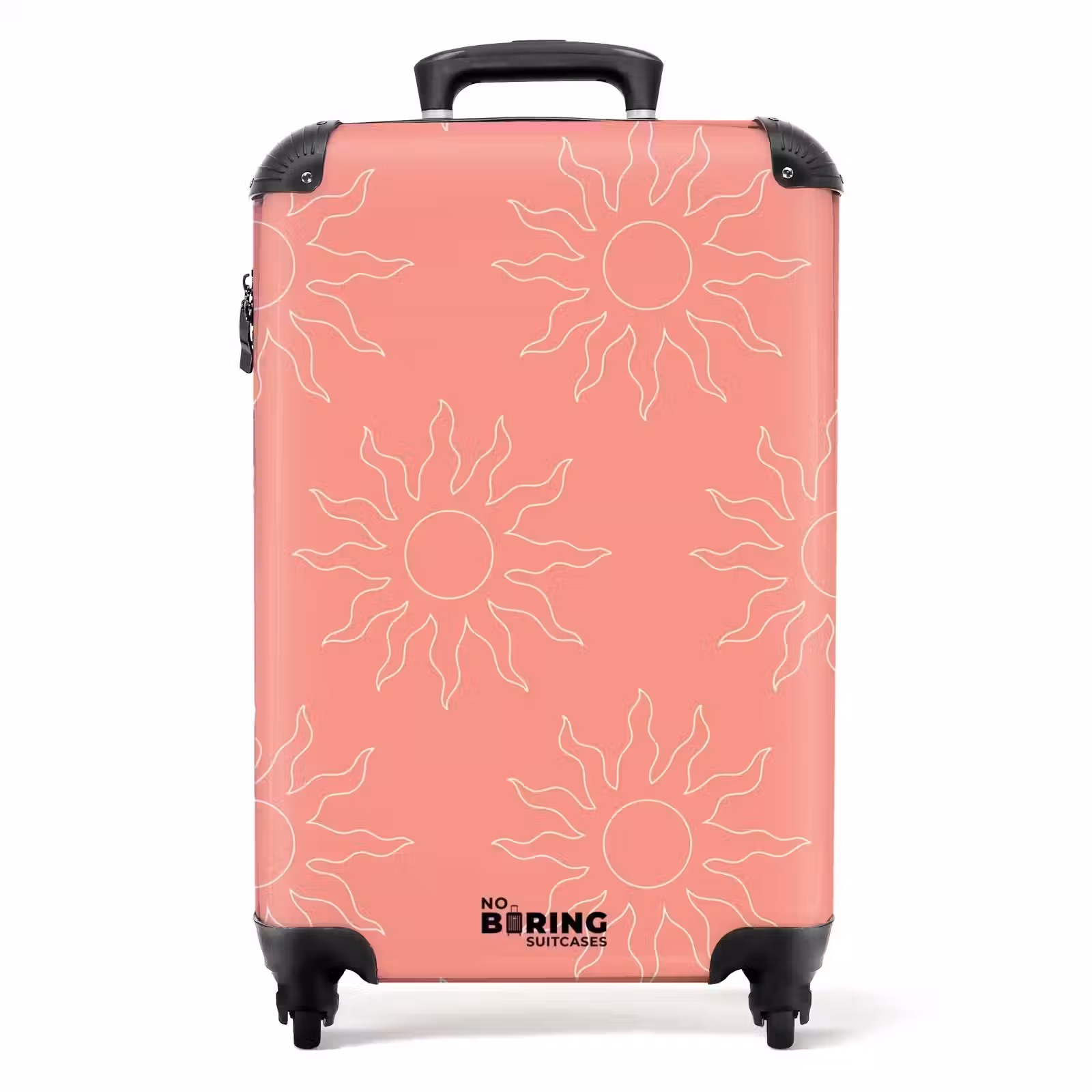 Valise - Motifs - Motif de soleil sur fond rose corail — 1