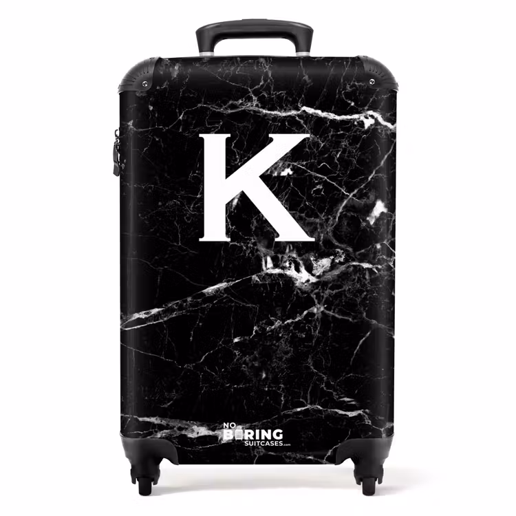 Valise - Impression marbrée - Noir - Lettre K — 1