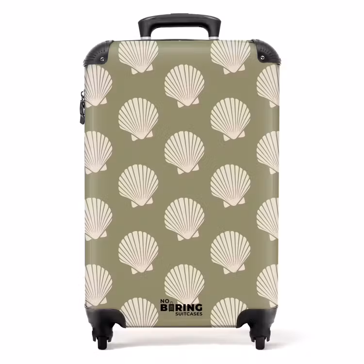 Valise - Motifs - Motif coquillage en gris-vert — 1