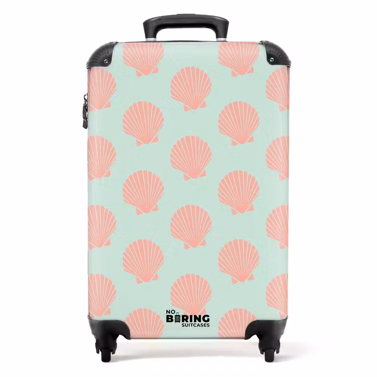 Valise - Motifs - Motif de coquillage en vert pastel — 1