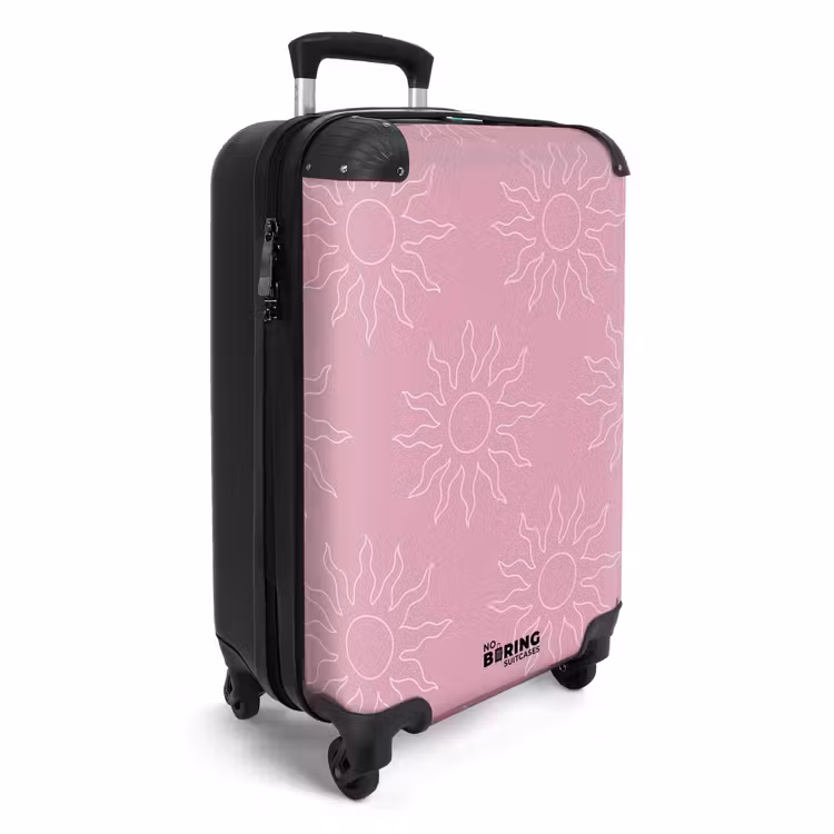 Valise - Motifs - Motif de soleil sur fond rose abricot — 2