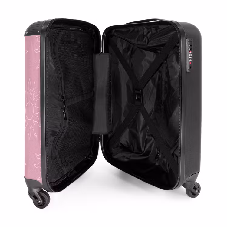 Valise - Motifs - Motif de soleil sur fond rose abricot — 4