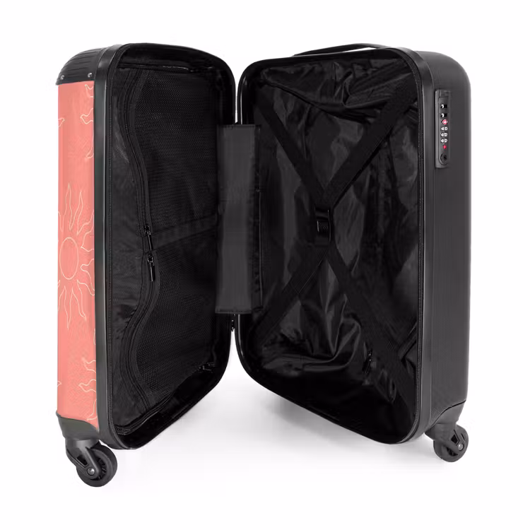 Valise - Motifs - Motif de soleil sur fond rose corail — 4