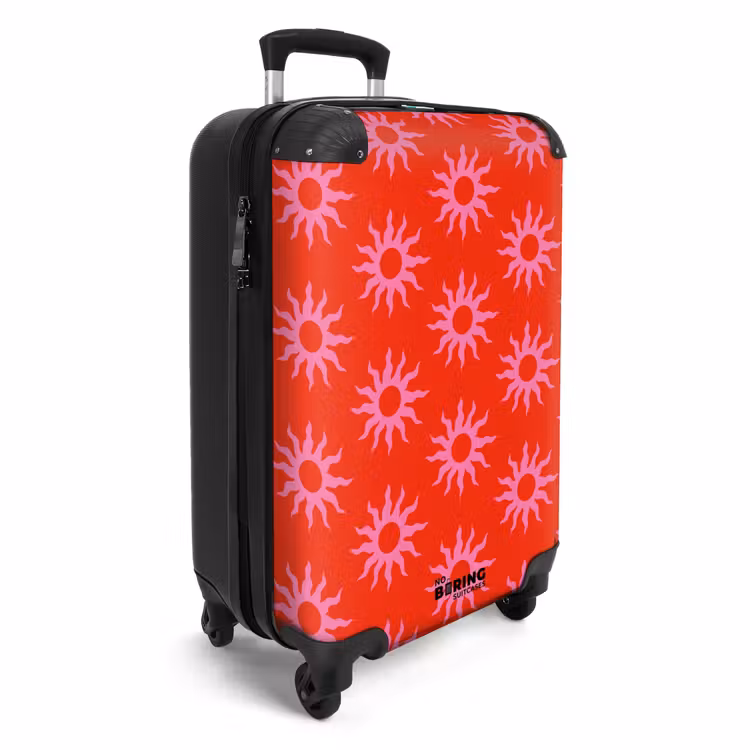 Valise - Motifs - Motif de soleil sur fond rouge vif — 2