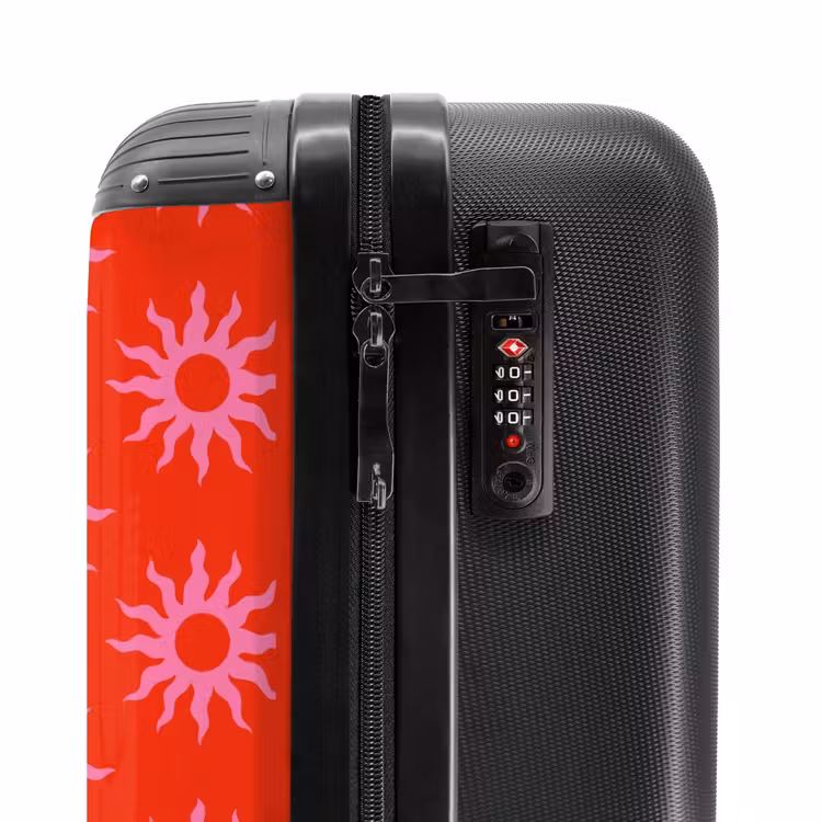 Valise - Motifs - Motif de soleil sur fond rouge vif — 5