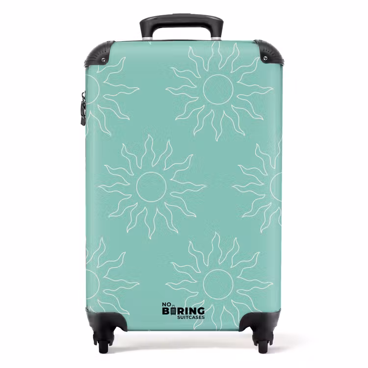 Valise - Motifs - Motif de soleil sur fond vert menthe — 1