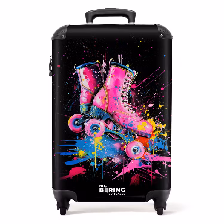 Valise - Patins à roulettes roses avec peinture — 1