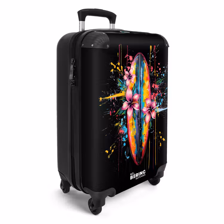 Valise - Planche de surf colorée avec des fleurs — 2