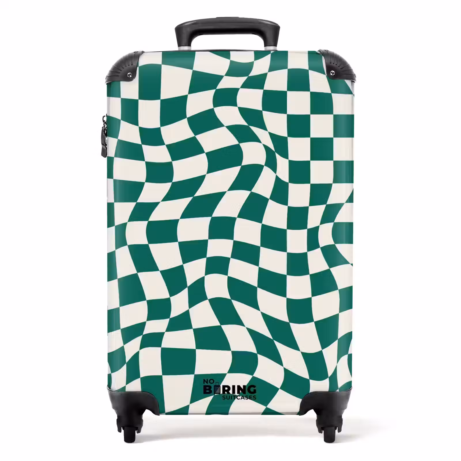 Valise - Motifs - Illusion d'optique en vert et blanc — 1