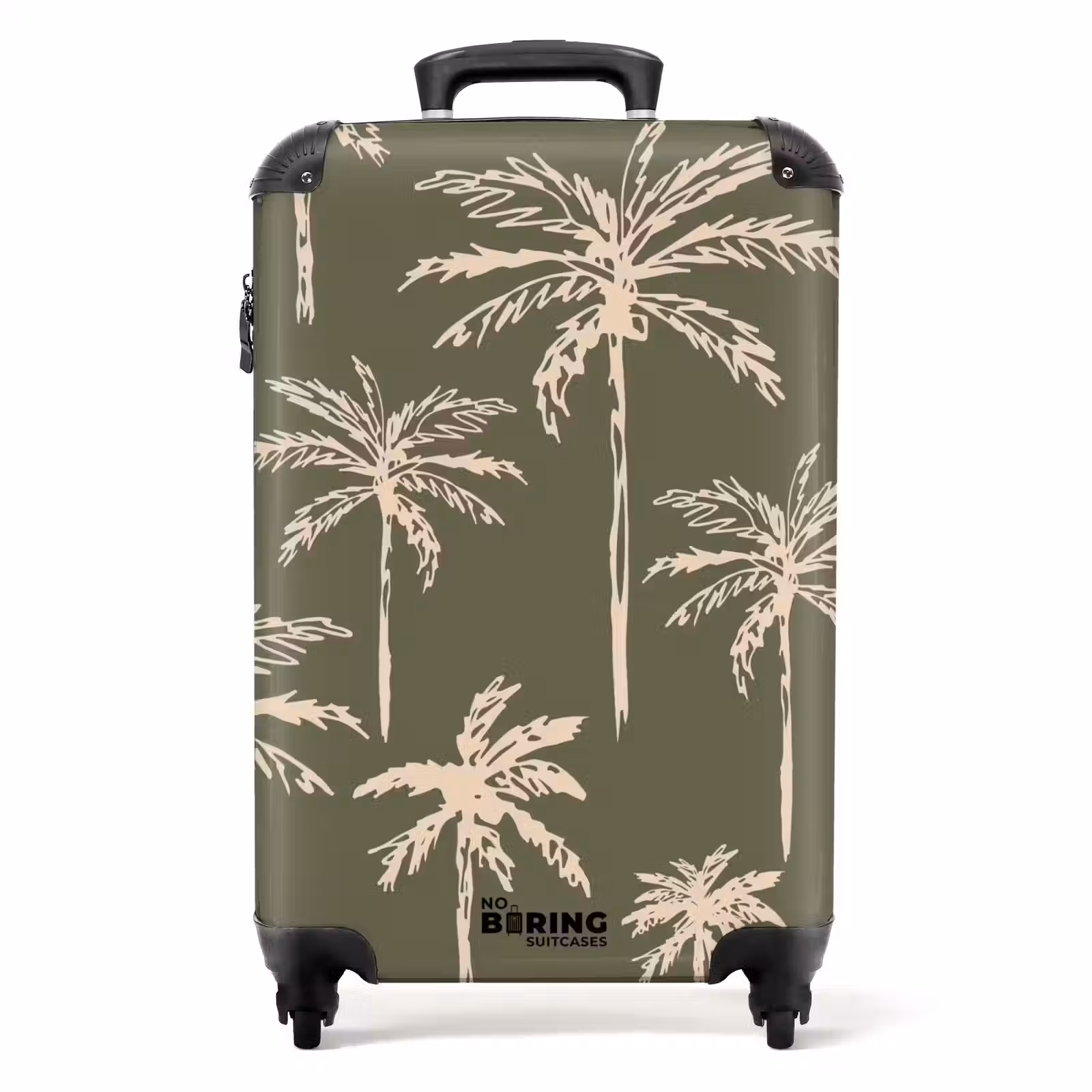 Valise - Motifs - Palmiers sur vert olive — 1