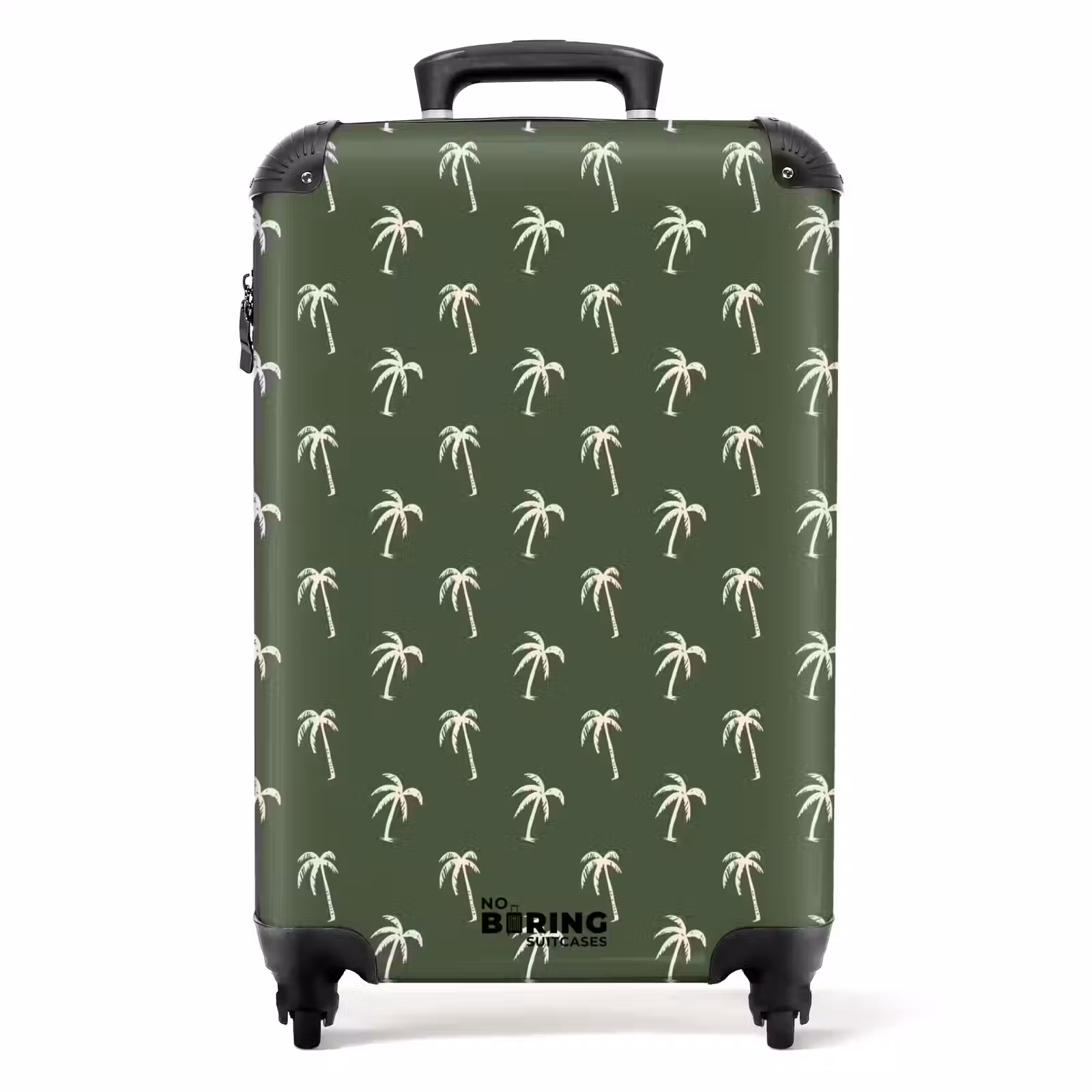 Valise - Motifs - Petits palmiers sur vert olive foncé — 1