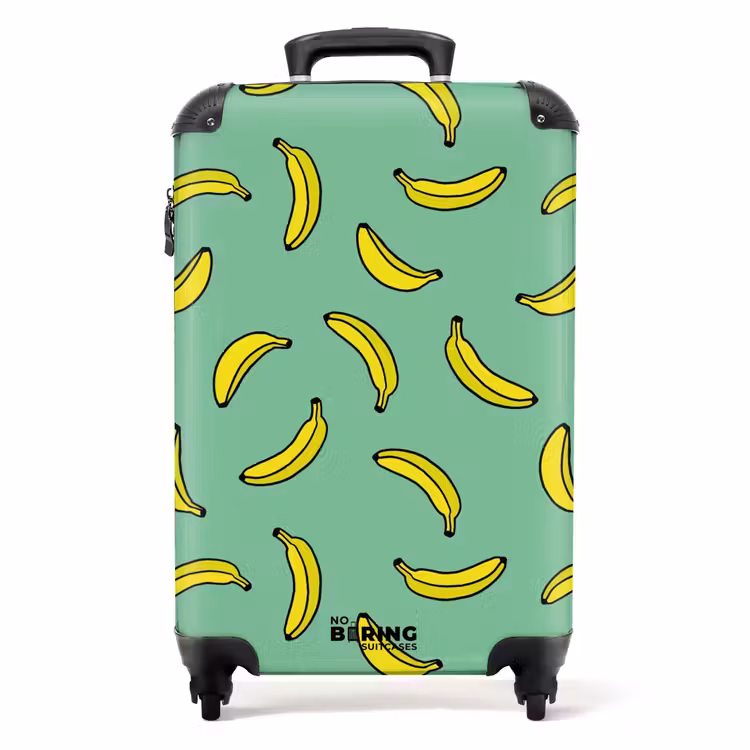 Valise - Motifs - Bananes sur vert menthe — 1
