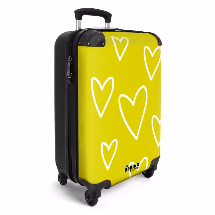 Valise - Motifs - Coeurs flottants sur jaune citron — 2